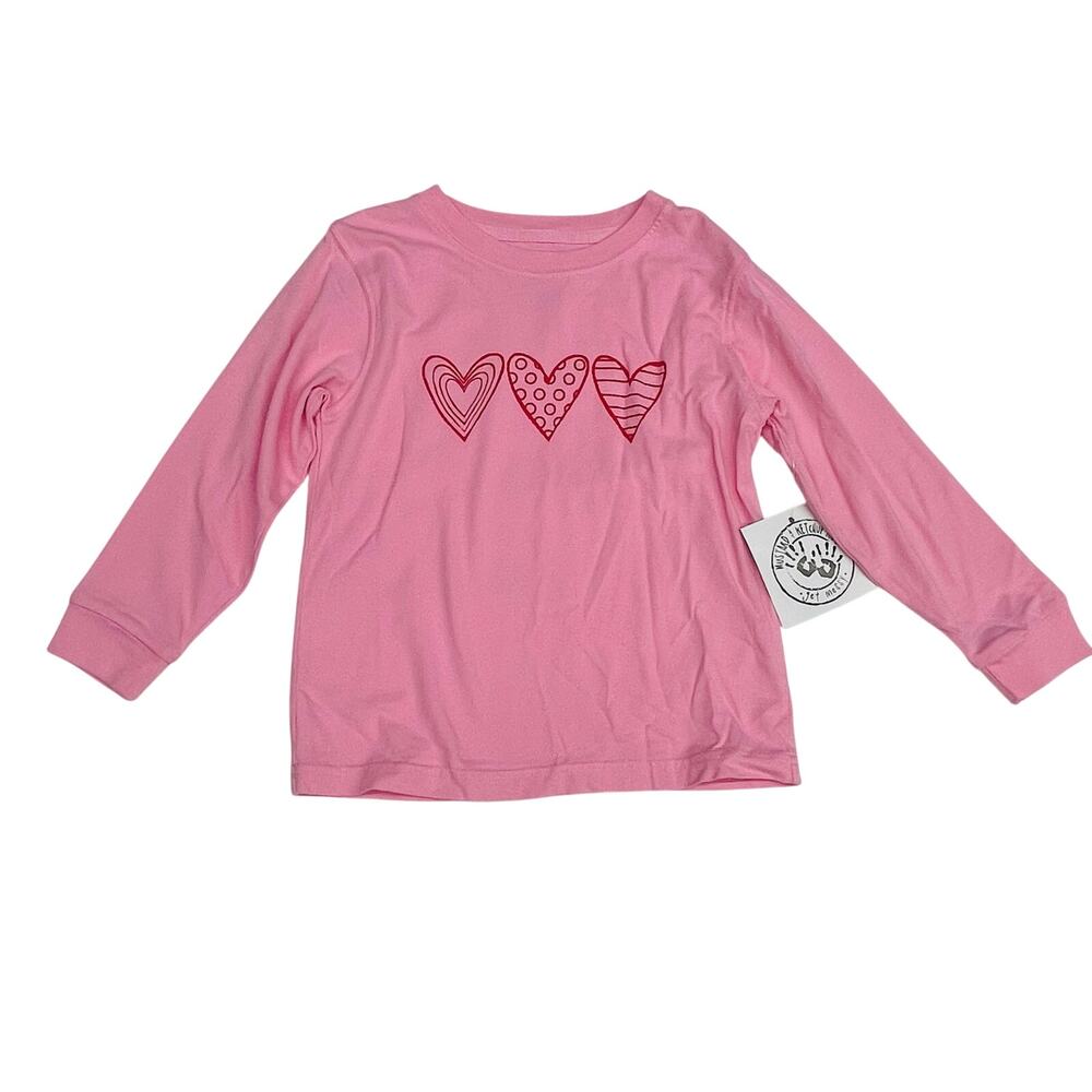 NWT Mustard & Ketchup Kids Medium Pink Heart Tee